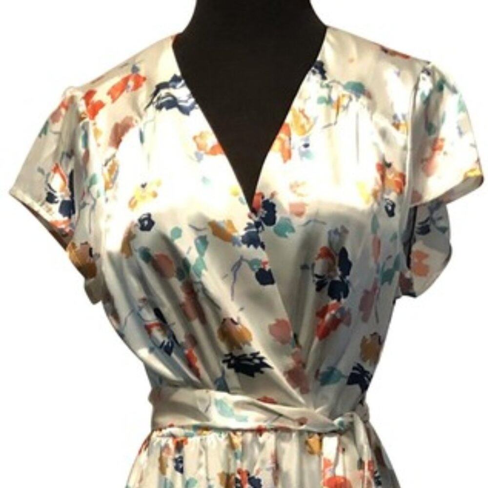 TULAROSA Maxi Adjustable Wrap Dress Bloom Floral Print NWT Short Sleeve Sexy